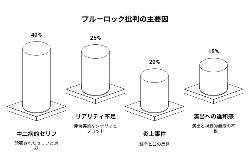 ブルーロック批判の主要因を分析した円グラフ