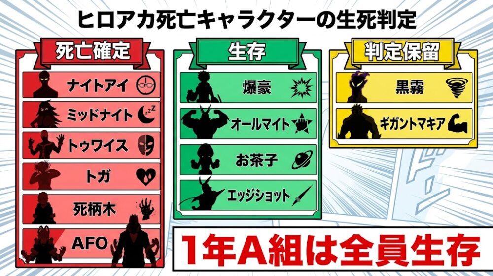 ヒロアカ死亡キャラクターの生死判定
