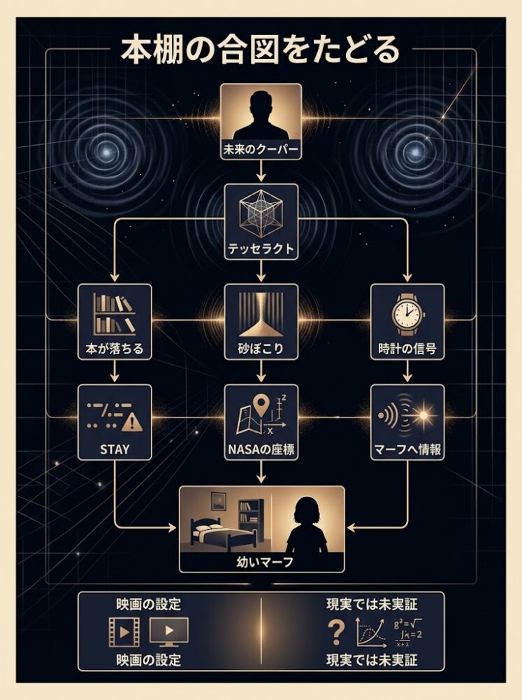 本棚の合図をたどる